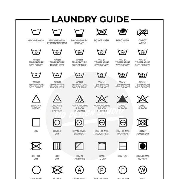 Printable Laundry Guide (2 Sizes)