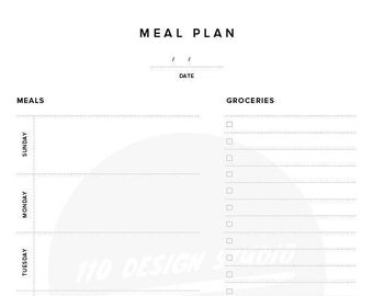 Meal Planner Digital Download