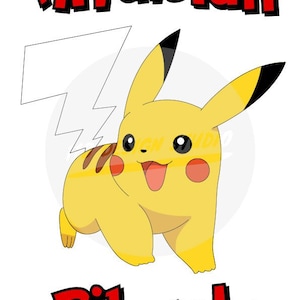 Pin the Tail on Pikachu Pin the tail Game Pokemon party supplies Pikachu tail image 1