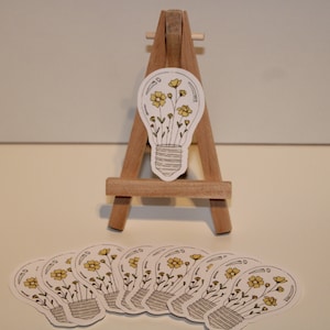 Pegatinas florales, pegatina de bombilla, etiqueta resistente a la intemperie, pegatina para portátil, regalo para niños, papelería de enseñanza.