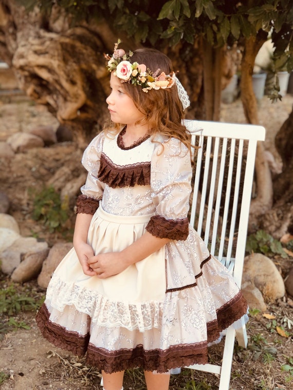 Vintage Beige Cotton Lace Dress, Vintage Style Baby Girl Outfit - Etsy Israel Vintage Beige Cotton Lace Dress, Vintage Style Baby Girl Outfit - Etsy Israel