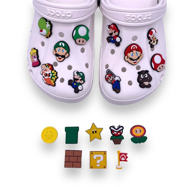 20PCS Mario Croc shoe charms Set |small gift, shoe clip