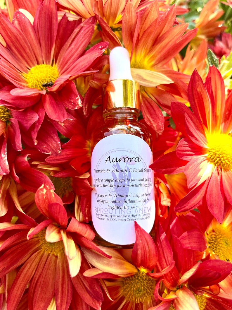 Aurora | Vitamin C & Turmeric | Face Serum | Face Moisturizer | Skin Brightening | Handmade | 1 oz image 2
