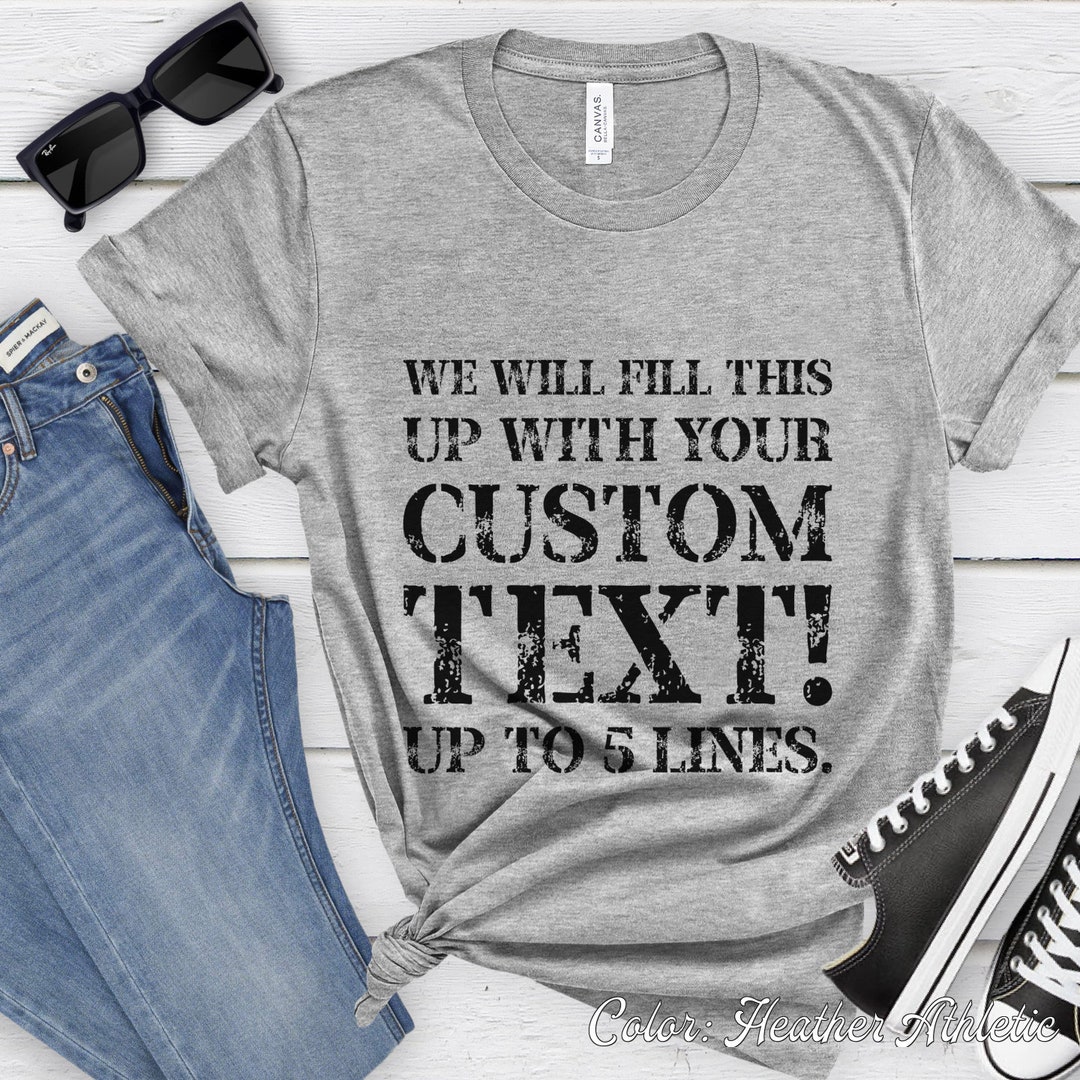 Top Secret Font Custom Shirt, Text Only Logo, Custom Crew Shirt, Custom ...