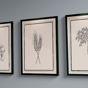 Vintage Farmhouse Kitchen Wall Art PRINTABLE Set of 6, Digital Download Bundle, Rustic Wall Décor, Kitchen Gallery Art