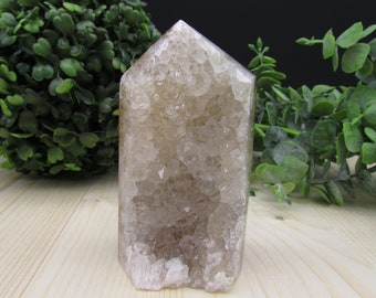 Gran obelisco druzy de ágata natural - 378 g