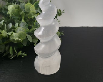Selenita Sprial Torre Tallado 15cm