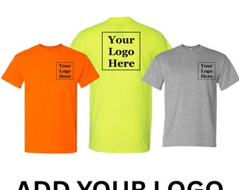 Custom Logo T-Shirts, Safety Green & Orange, Business Shirts