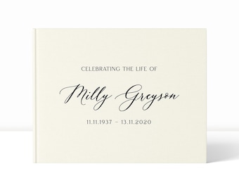 Funeral Guest Book | Memorial Book | Guest Book | Memorial Guest Book | Funeral | Linen Guest Book | Custom Guest Book | Memorial Gift