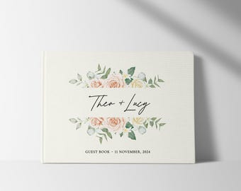 Libro de firmas de boda / Tapa dura de lino de lujo / Libro de firmas / Libro de firmas de boda / Personalizado / Libro de firmas de boda de lino / Libro de firmas personalizado