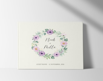 Gepersonaliseerde bruiloftsgastenboek | Linnen gastenboek | Gastenboek polaroidfoto | Huwelijksaandenken | Jubileumcadeau