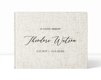 Funeral Guest Book | Memorial Book | Guest Book | Memorial Guest Book | Funeral | Linen Guest Book | Custom Guest Book | Memorial Gift