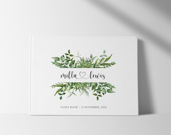 Gepersonaliseerde gastenboek, aangepaste hardcover bruiloft-gastenboek, linnen polaroid receptieboek, verloving, aandenken jubileum, huwelijkscadeau