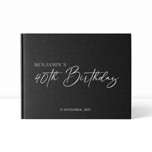 Birthday Guest Book | Birthday Gift | 40th Birthday | Guestbook | Linen Guest Book | 50th Birthday | 60th Birthday | Guest Book | Custom