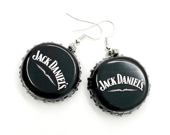 Jack Daniels Double-Sided Bottlecap Earrings