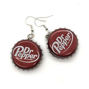 Dr. Pepper Double-Sided Bottlecap Earrings