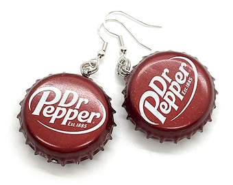 Dr. Pepper Double-Sided Bottlecap Earrings