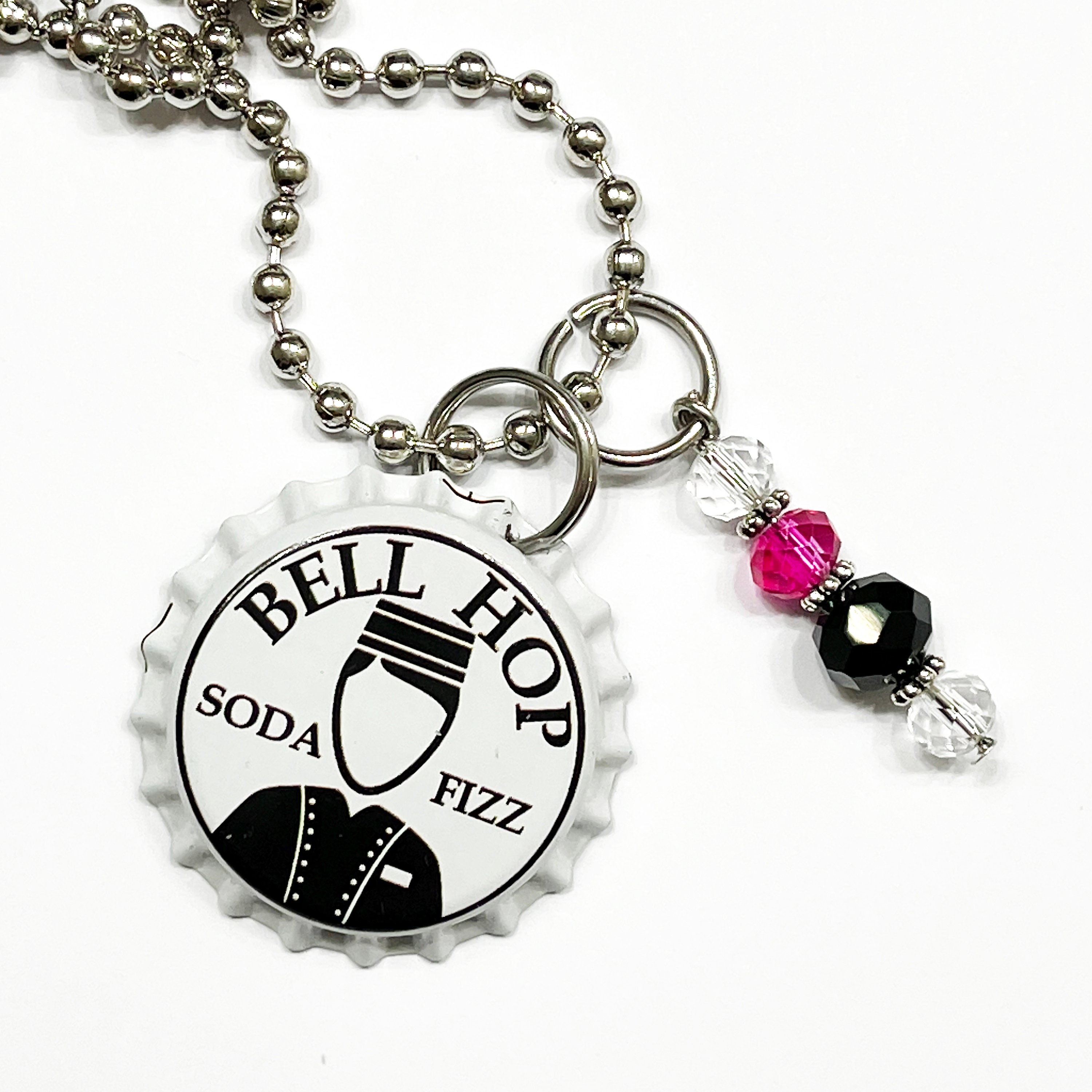 Bunco Night Themed Pink and Silver Glitter Bottle Cap Necklace Etsy