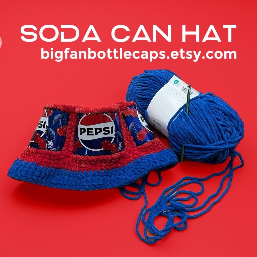 Crochet Pepsi Hat - Etsy display picture 3