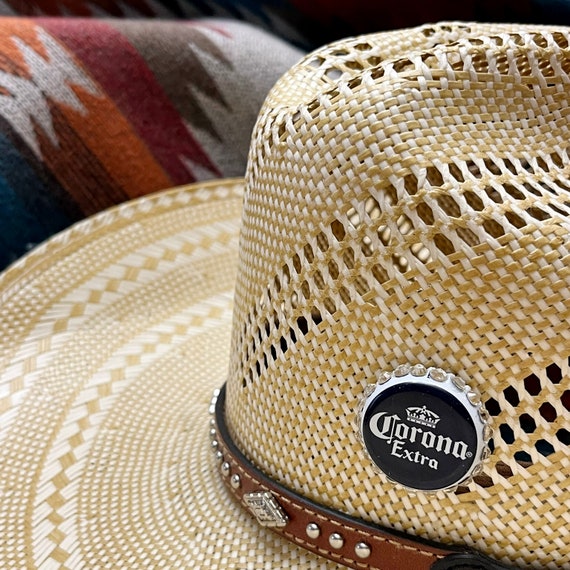 Corona Extra ボトルキャップピアス Rhinestone Corona Extra Bottle Cap Hat Pin - Handmade Western