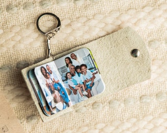 Family Photo Album Keychain Gift, Personalized Gift for Dad, Custom Photo Keyring, Birthday Gift, Picture Album Keychain, Gift from Daughter