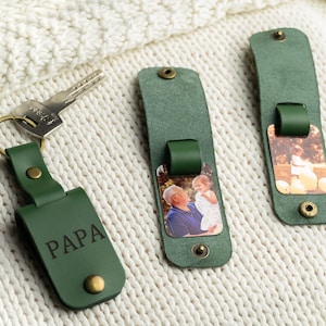 Custom Leather Keychain with Photo, Grandpa Gift, Papa Gifts, Great Grandpa Key chain, Gift for Grandparent, Personalized Gift for Grandpa