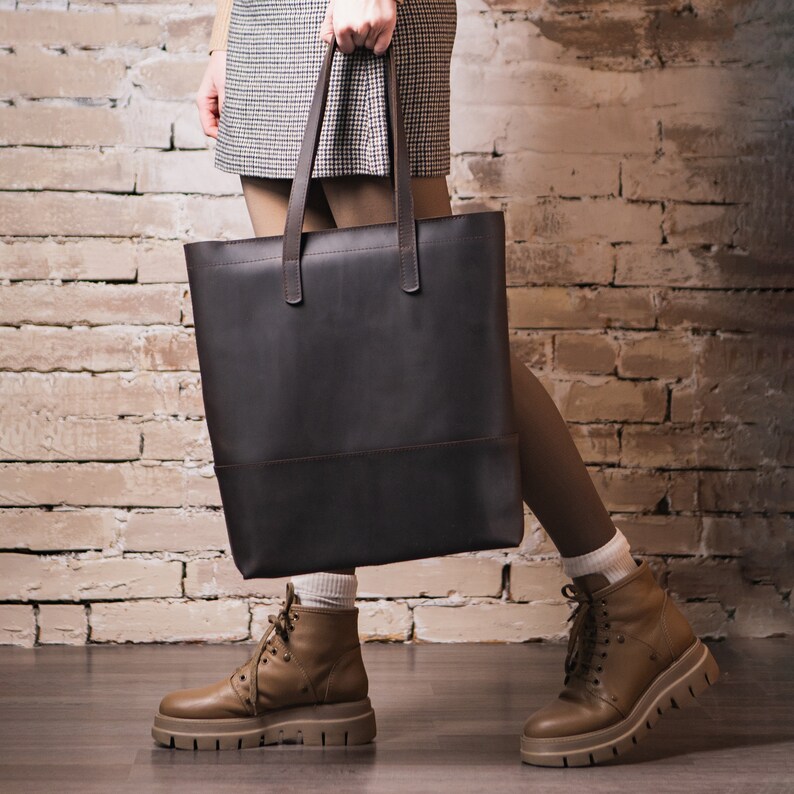 Personalized Large Tote Bag, Large Laptop Purse, Leather Work Bag, Tote