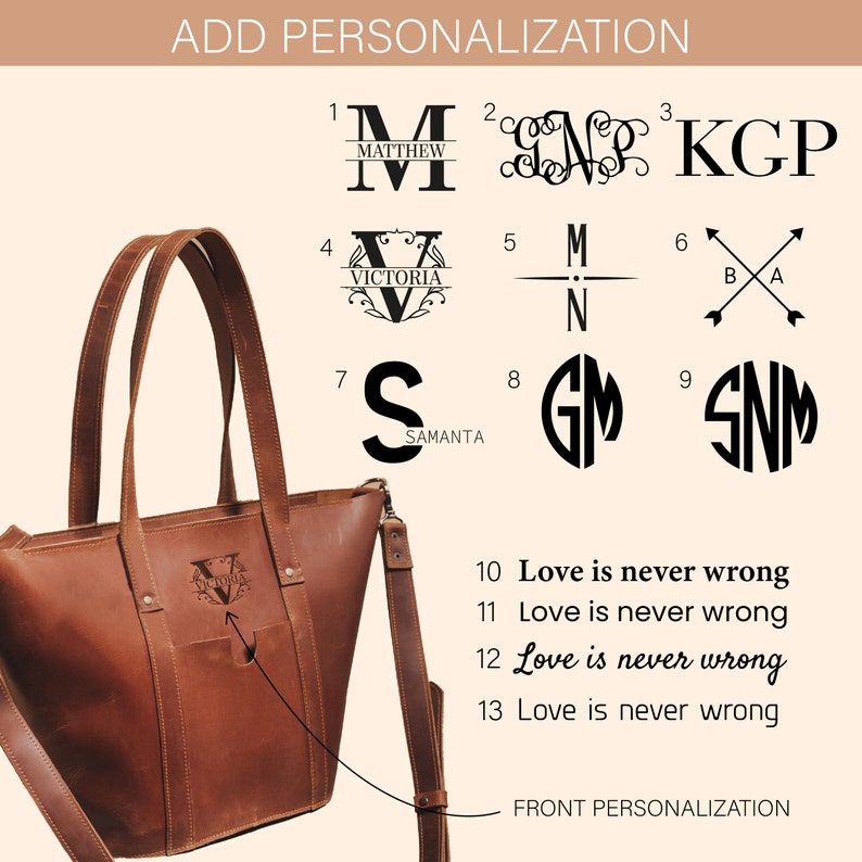 Custom Leather Bag for Women, Large Tote Bag, Handmade Rustic Purse Bag