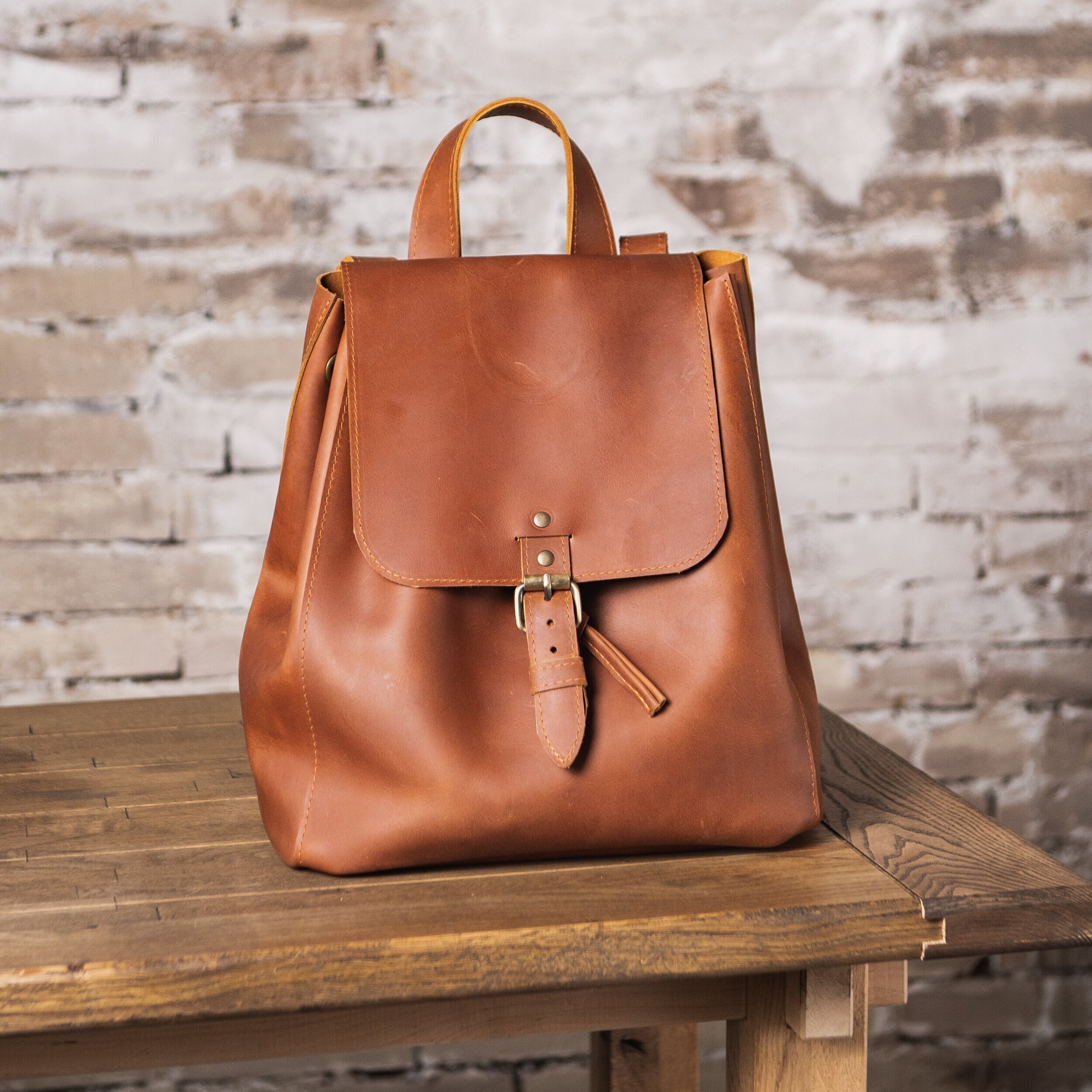 ◆EMIS◆ LEATHER MINI BACK PACKBROWN m1037_1333730 LEATHER MINI BACK PACK-BROWN - EMIS