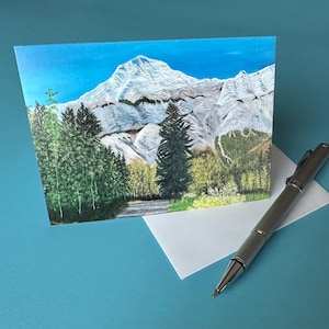 Carte vierge Kananaskis, Cartes avec enveloppes, Carte de voeux, Carte montagne, Papeterie d'art canadien, Livraison gratuite, Carte montagne vierge