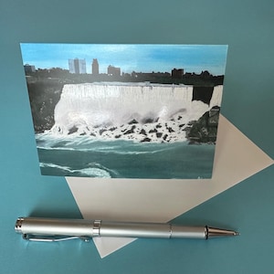 Chutes du Niagara, carte d'art originale avec enveloppe, carte pliée toutes les occasions, carte de voeux, papeterie canadienne, carte de correspondance vierge, livraison gratuite