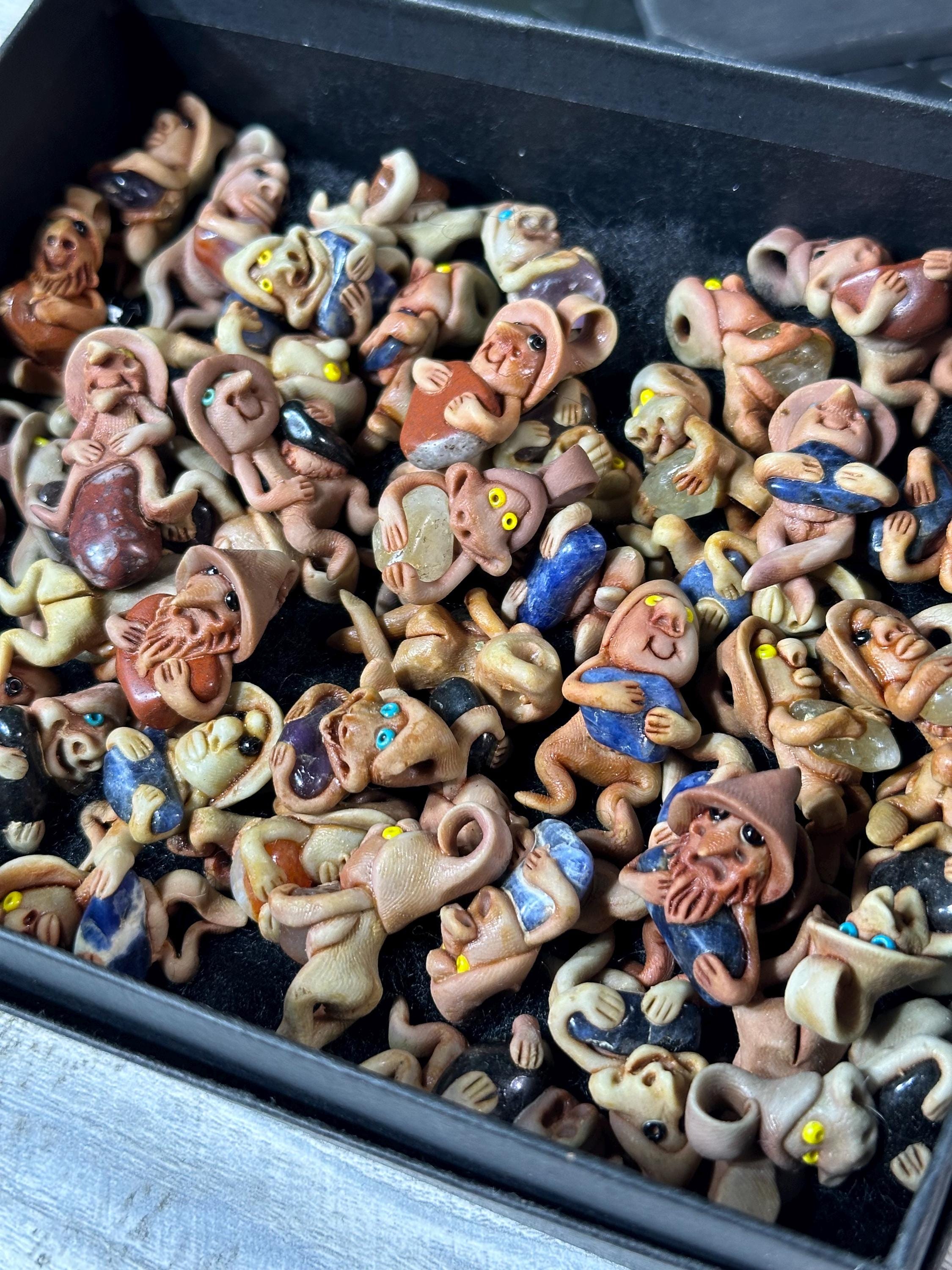 Tommyknockers, Mini Crystals Pendants, Mining Trolls, GNOME
