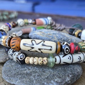 Unisex Tribal Bracelet, boho beaded bracelet, boho multicolored bracelet