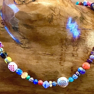 Multicolor beaded boho necklace, bohemian necklace, beaded boho necklace