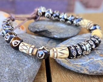 Pulsera bohemia de cuentas tribales unisex