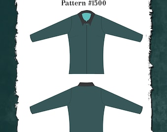 Fitted Stretch Shirt Sewing Pattern: Front Zip Western Style (PDF Pattern)