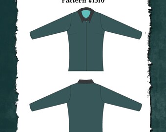 Front zip Western Fitted  Stretch Shirt, Rail Shirt, Pleasure Shirt, shirt pattern, fitted with  - 1510 PDF -Plus