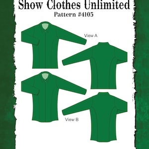 May include: A sewing pattern for a green jacket, called "Showmanship All Day Jacket", designed by Pegg Johnson. The pattern is for child sizes XXS, XS, S, MD, L, XL, XXL. The pattern includes two views, View A and View B.