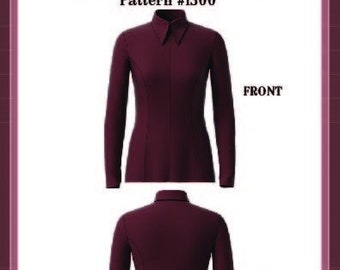 Western Stretch Shirt Sewing Pattern: Front Zip, Princess Seam (PDF Pattern)