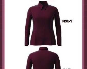 Plus Size Western Shirt Pattern: Front Zip Princess Seam (PDF Pattern)