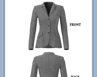 7100PRINTED English Hunt Coat Hunt Seat Coat, front button pattern by Show Clothes Unlimited - Misses