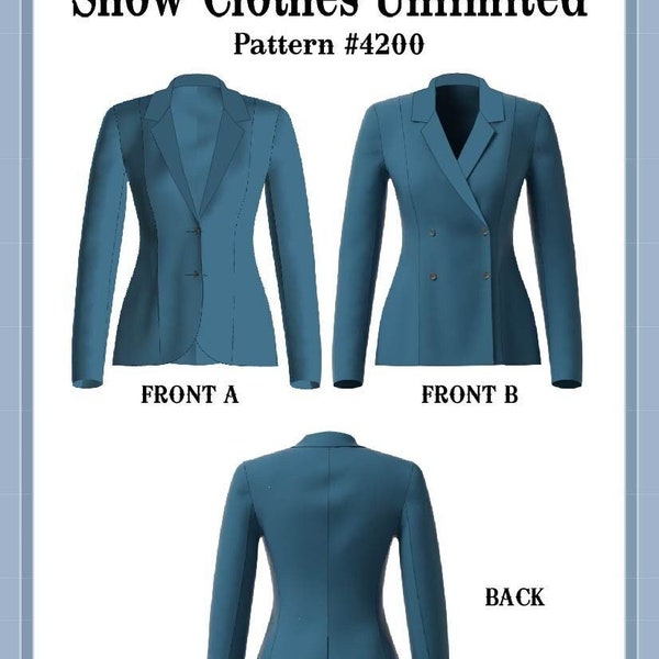 4200 PDF  Western Halter Jacket by Show Clothes Unlimited, princess seamed, front button, single or double breasted - Misses