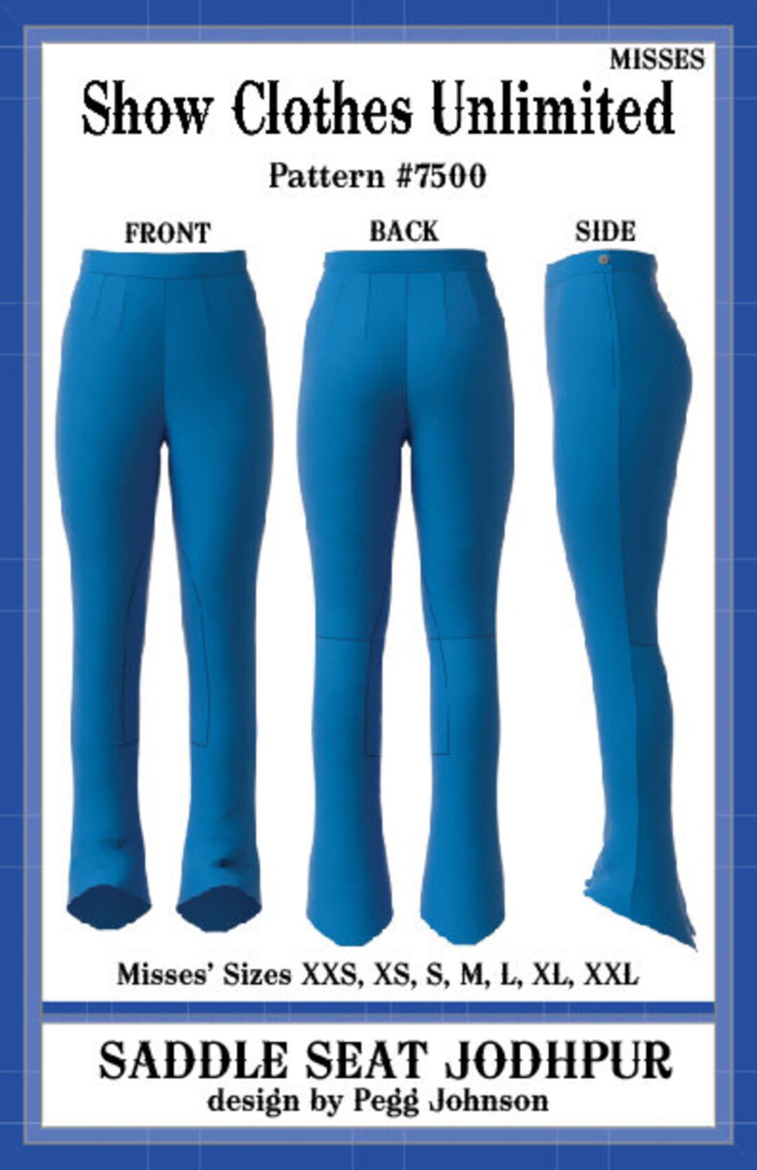 Misses Saddle Seat Jodhpur Pattern – English Riding Pants #7500 Printed