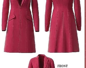 Saddle Seat Coat Pattern: Misses Sizes, Notched/Shawl Lapel (PRINTED) #7700