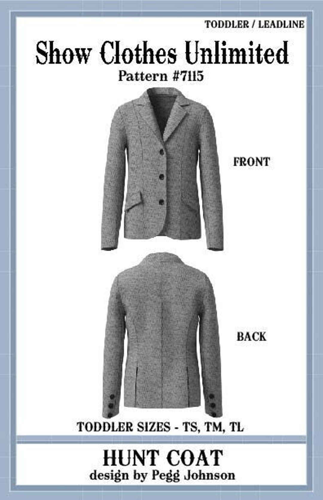 7115 English Hunt Coat Hunt Seat Coat, Front Button Pattern by Show
