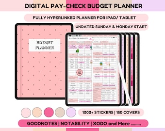 Digital Budget Planner, Paycheck Budget, Portrait Finance Planner, Digital planner for iPad,  Budget Planner Goodnotes Notability