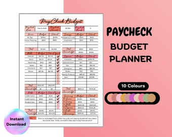 Paycheck Budget Planner, Printable Planner, Budget Planner 2025/2026, Paycheck Budget Planner iPad, Finance Planner,