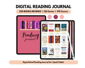 Digital Reading Journal, Portrait Reading Planner, Book Review, Library Tracker, Log for Goodnotes, Reading Planner for iPad, Book Tracker