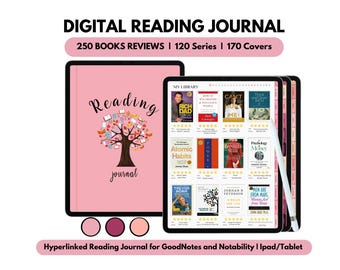Digital Reading Journal, Book Review Tracker, iPad & Android (PDF Download)