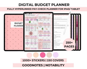 Planificateur budgétaire numérique, Budget du chèque de paie, Planificateur financier portrait, Planificateur numérique pour iPad, Planificateur budgétaire Goodnotes Notability